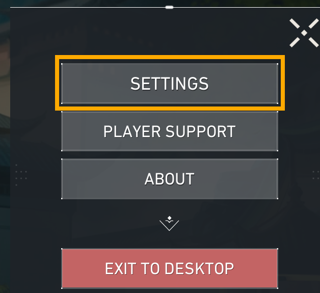 VALORANT settings menu with Settings selected.