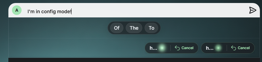 SylphSpeak config mode with the message input available.
