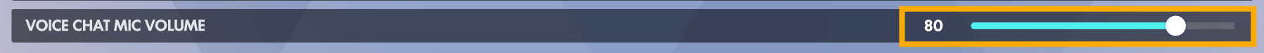 Overwatch Voice Volume settings showing Voice Chat Mic Volume.