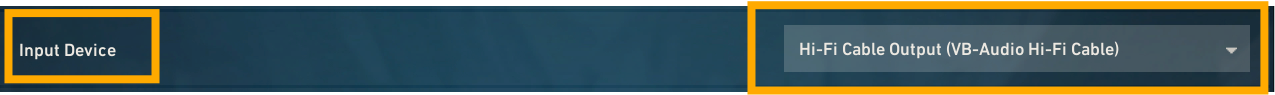 VALORANT Voice Chat settings showing the Input Device menu.