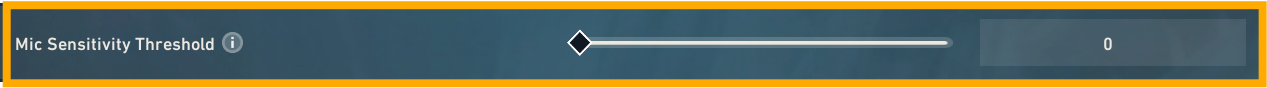 VALORANT Voice Chat settings showing Mic Sensitivity Threshold.