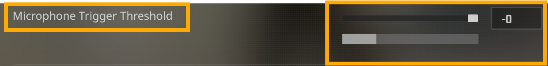Counter-Strike 2 Voice settings showing Microphone Trigger Threshold.